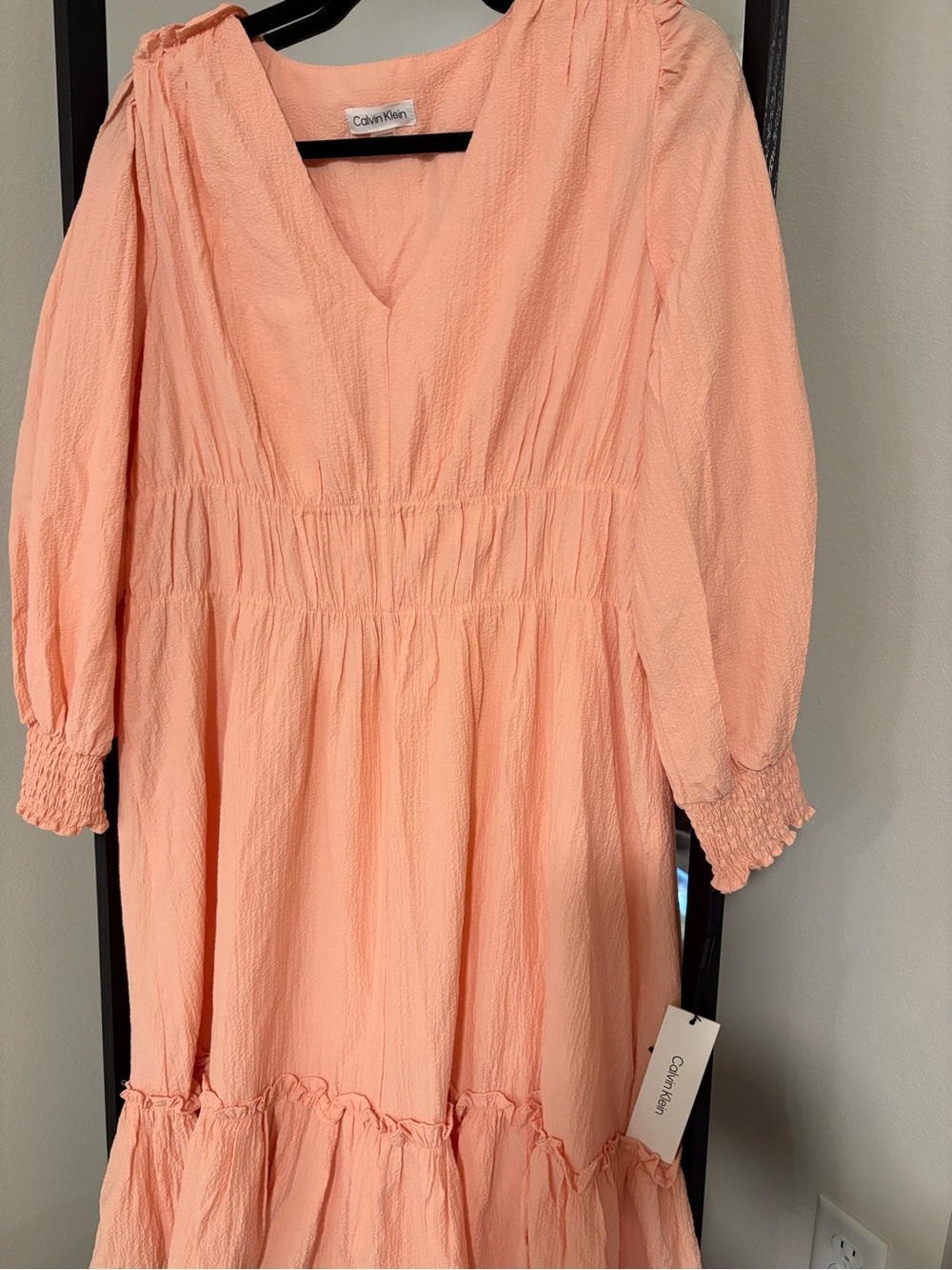 Calvin Klein Textured Peach Dress – NWT (New With Tags) - Picture 4 of 10
